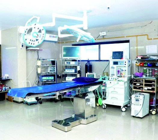 Modular operation theatre for general and laparoscopic surgery